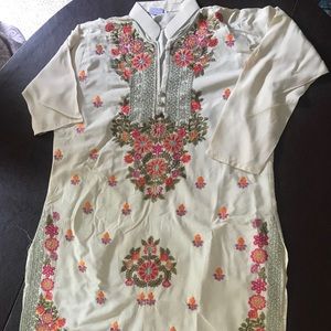 White with red rose shirt